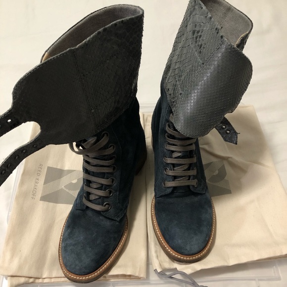 Reed Krakoff Blue Suede boots - Picture 2 of 8